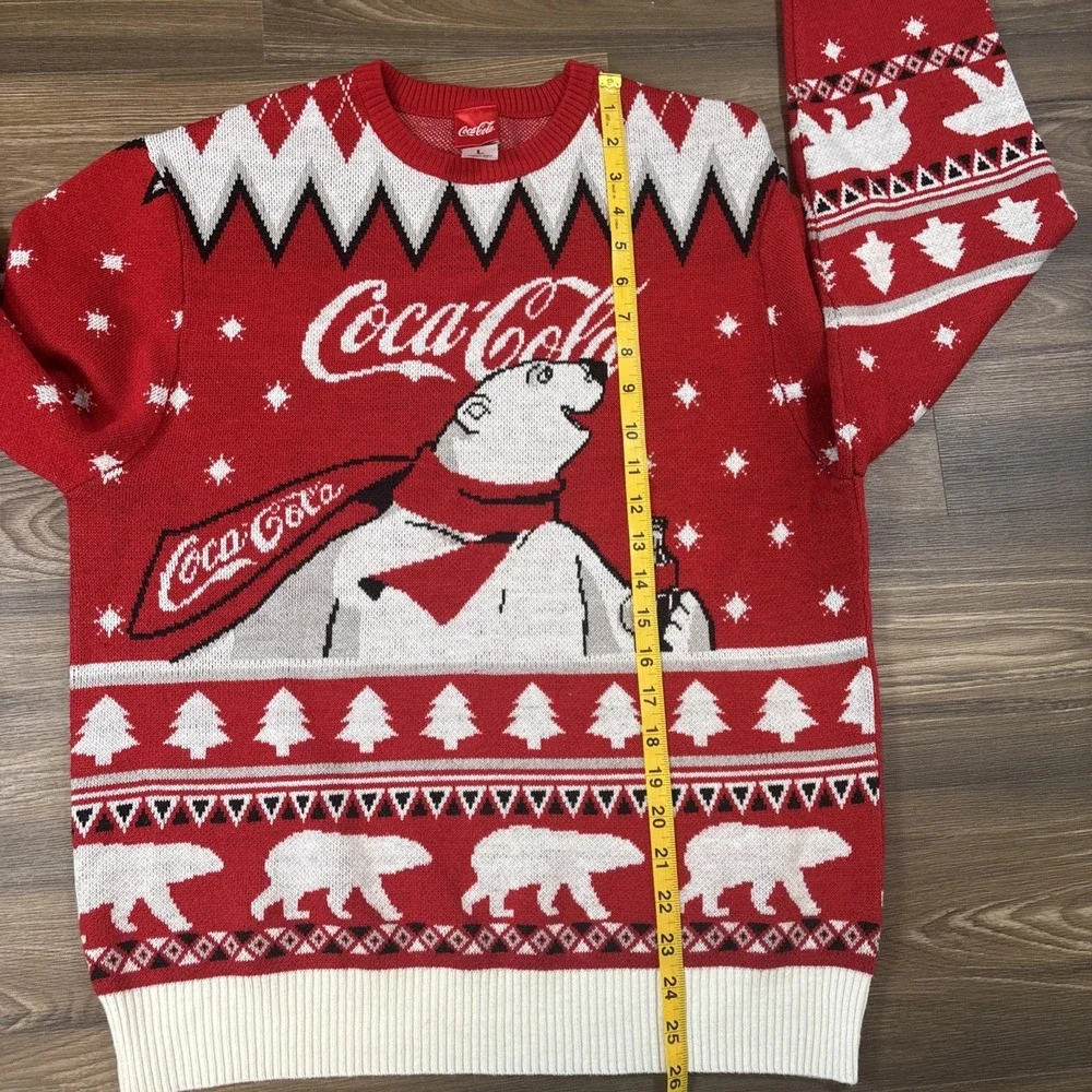 Coca-cola Polar Bear Graphic Christmas Sweater Size L